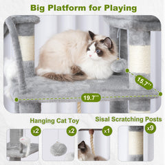 Gitelsnour árbol para gatos: postes de sisal para afilar uñas.