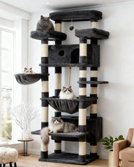 Gitelsnour árbol para gatos, plataformas grandes, ideal para descansar y observar desde altura.