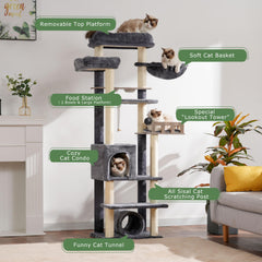 Gitelsnour arbol gatos plataforma grande: descanso cómodo y vista elevada.