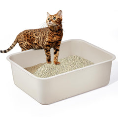 GIUOIDUO caja de litter de acero inoxidable con amplio espacio para gatitos curiosos.