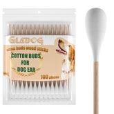 GLADOG bastoncillos para perros con mango de madera, limpieza suave y segura.