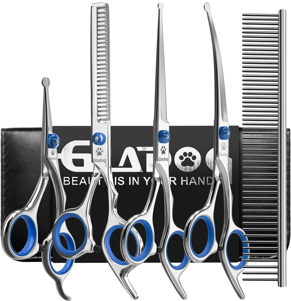 GLADOG tijeras desbaste 6.5 pulgadas para perros, corte suave y preciso.