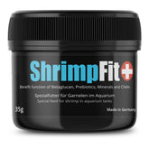 GlasGarten ShrimpFit, botella volcada, facilita la administración diaria y nutrición equilibrada para gambas.