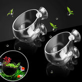 GLEFLE soporte plantas acuario cristal superior, decoración vertical elegante.