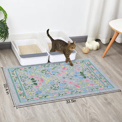 Alfombrilla Glittme para arena de gato, fácil de limpiar para recoger la arena derramada