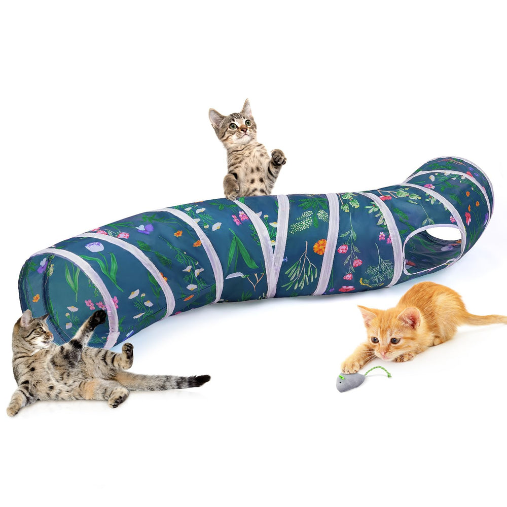 Glittme túnel para gatos con diseño en S, perfecto para juego interior