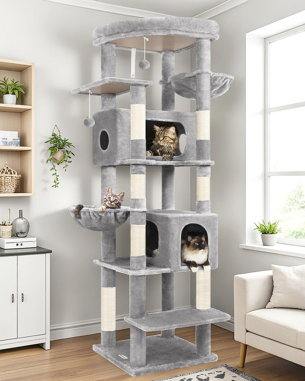 Globlazer Arbol Gato 74pulgadas: base amplia para mayor estabilidad al trepar.