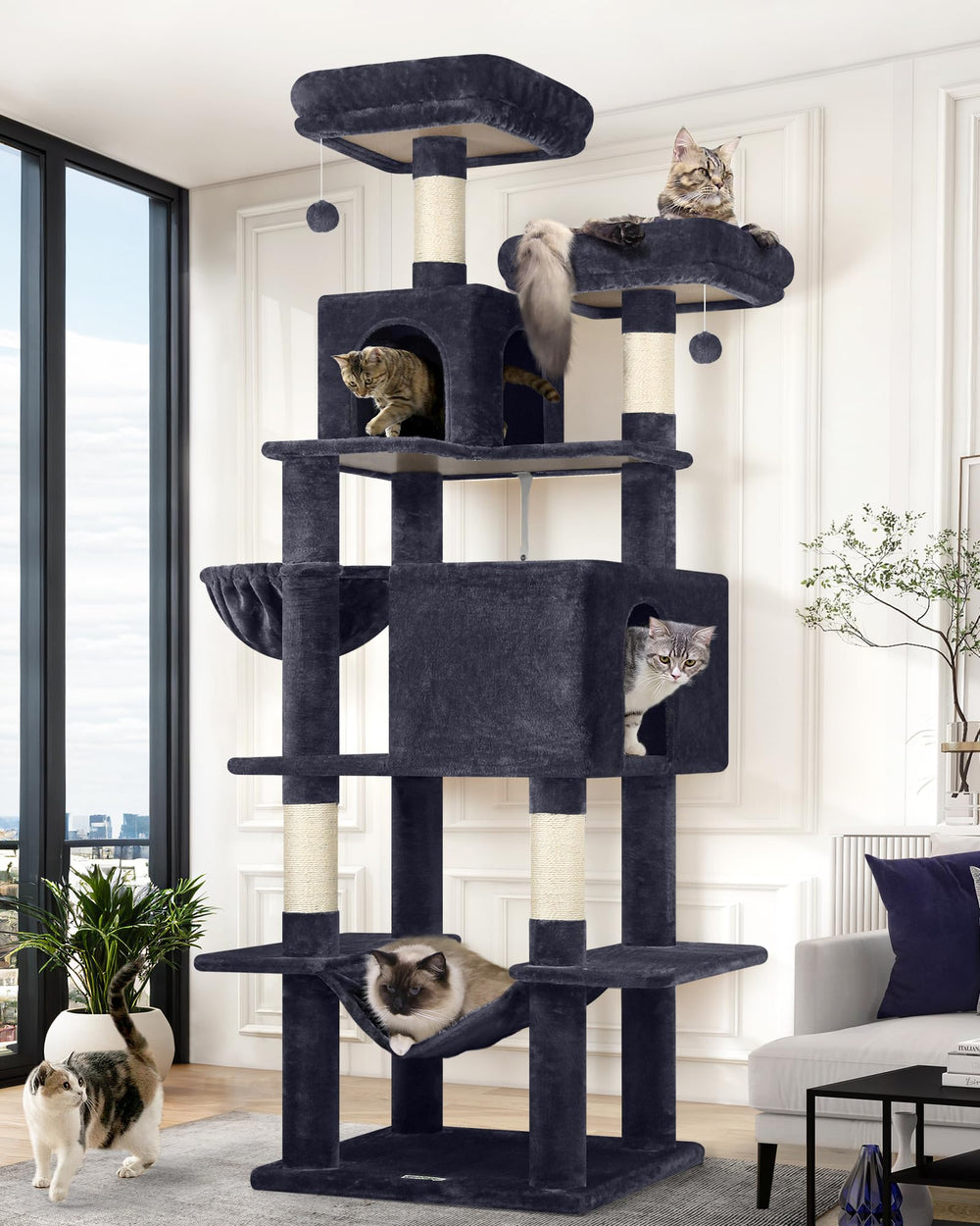 Globlazer Arbol Gato 76 pulgadas: estructura alta para observar, trepar y descansar.