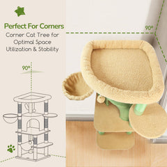 Globlazer arbol-gato-esquina postes-rascado-sisal: protege muebles mientras afila uñas