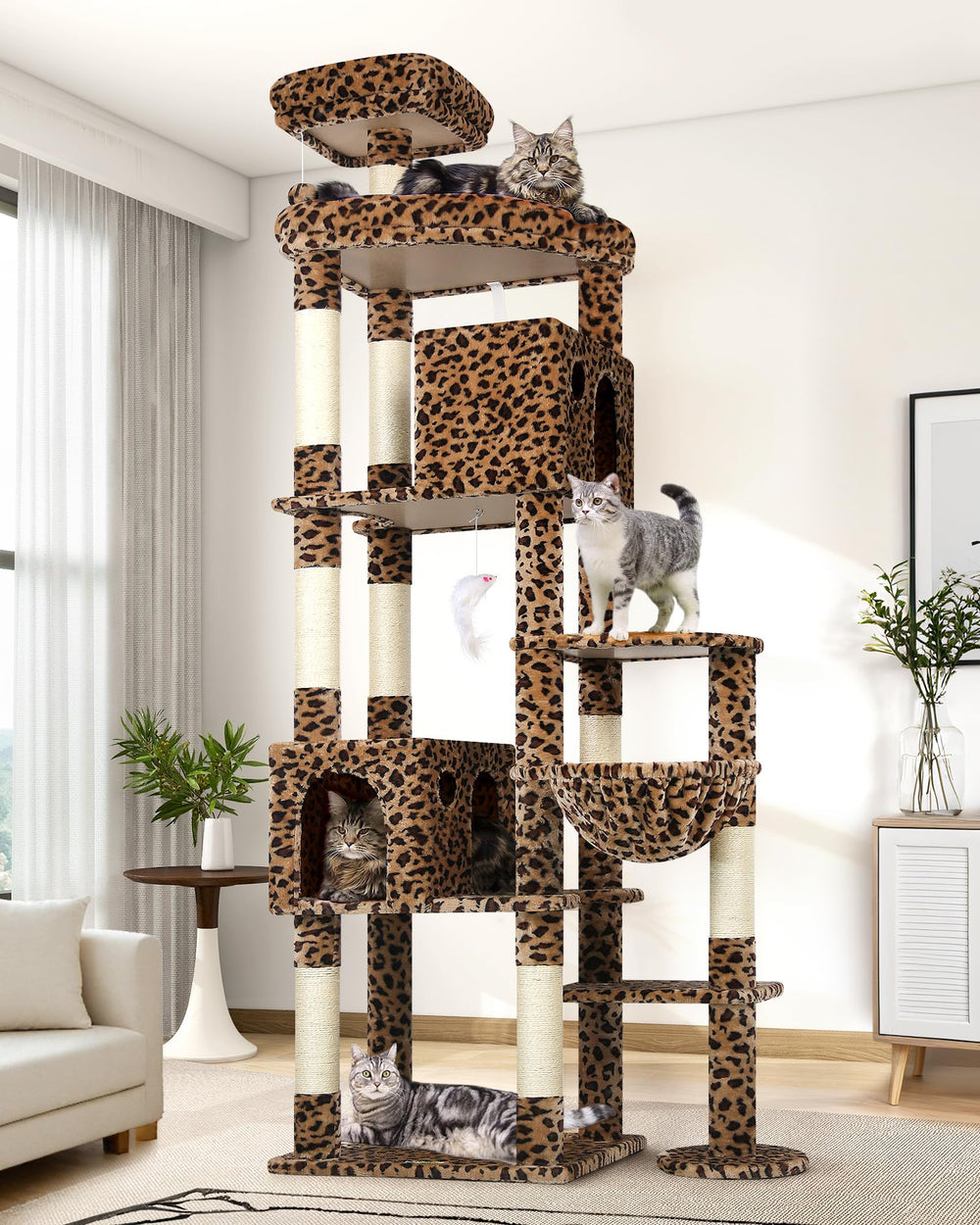 Globlazer arbol-gato-gigante-83-pulgadas, descanso privado para gatos grandes
