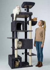 Globlazer Arbol Gato XL S80, vista frontal, estructura estable para varios gatos.
