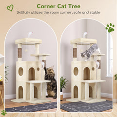 Globlazer condos-dobles: refugio doble para gatos curiosos y relajados.