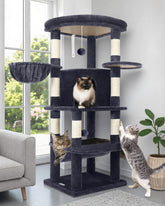 Globlazer torre de esquina para gatos con hamaca grande, descanso cómodo