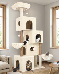 Globlazer torre-gato-70-pulgadas, ideal para descanso de varios felinos.