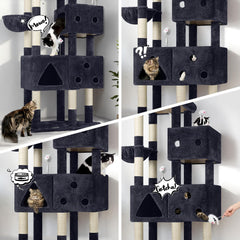 Torre Globlazer con 3 condos, perfecta para hogares con varios gatos.