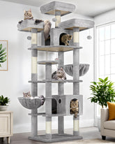 Globlazer torre gatos 82 pulgadas vista general, ideal para exploración y descanso