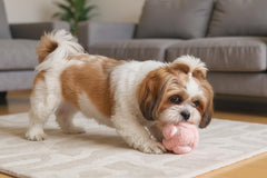 Glory To Dog Pink Snuffle Knot, base crujiente que añade sonido y textura durante el juego.