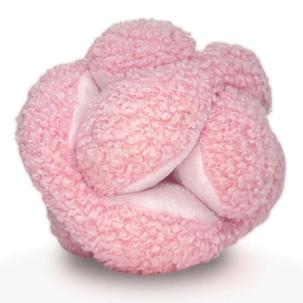 Glory To Dog Pink Snuffle Knot, pelta rompecabezas con ocho chirridos para estimulación sensorial.