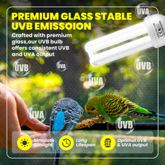 GlowUp UVB para jaula de aves aporta iluminación necesaria