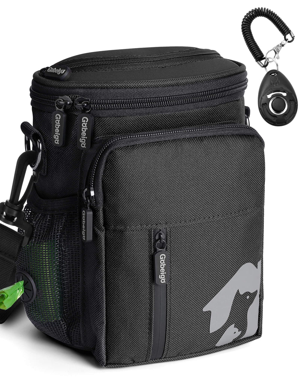 Gobeigo bolsa de entrenamiento para perros con acceso rápido a premios.