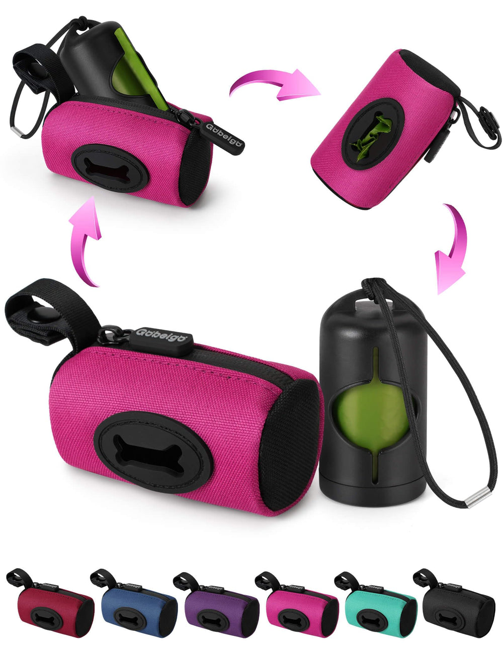 Gobeigo dispensador de bolsas para caca: extracción fácil para paseos