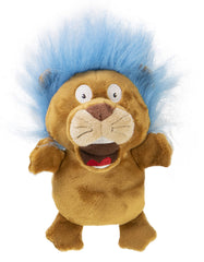 goDog Crazy Hairs León con silencioso chirrido, ideal para juego sin ruido.