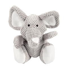 goDog elefante a cuadros gris grande con chirriador para juego activo