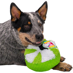 goDog Juguete con sonajero, verde y blanco, estimula juego activo