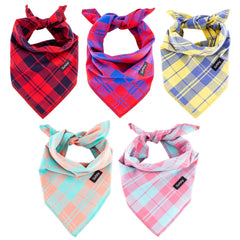 Gofshy Bandanas para perros: juego de 5 piezas con colores vivos para estilos diarios.