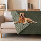 Colcha impermeable de gogobunny, doble cara en oliva oscura protege sofa de arañazos