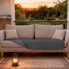 Manta gogobunny, diseño reversible en gris oscuro para sala