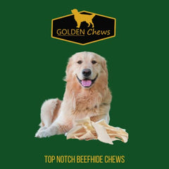 GOLDEN Chews textura artesanal de piel cruda; ideal para masticar diariamente.
