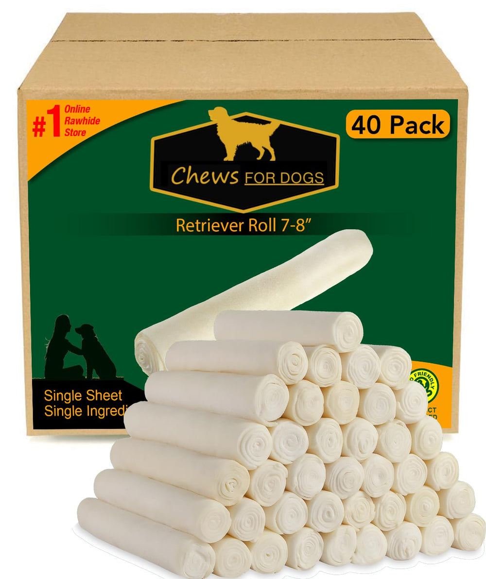 GOLDEN Chews rollo retriever extra grueso, 40-pack, ideal para masticación prolongada.
