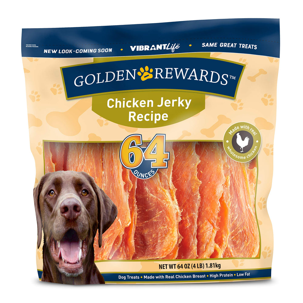 Golden Rewards trozos de pollo deshidratados para perro, snack sabroso y rico en proteína.