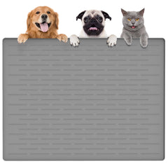 Goldleaf alfombra de alimentación grande para perros y gatos con borde elevado.