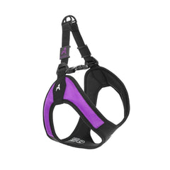Gooby arnés fácil entrada morado, ideal para paseos diarios de perros pequeños.