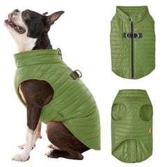 Gooby chaleco acolchado verde para perros pequeños, abrigo ligero ideal para paseos con viento
