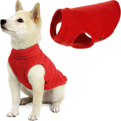 Gooby chaleco de felpa extensible, vista frontal, comodidad al paseo.