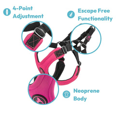 Gooby Escape Free Sport Harness pecho: cuatro puntos de ajuste para ajuste seguro