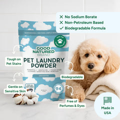 Good Natured Brand detergente para lavado de mascotas en camas de perros, suave