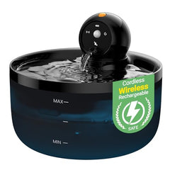 GOOIFUN fuente para gatos inalámbrica, enfoque: fuente de agua sin cables para comodidad en casa.