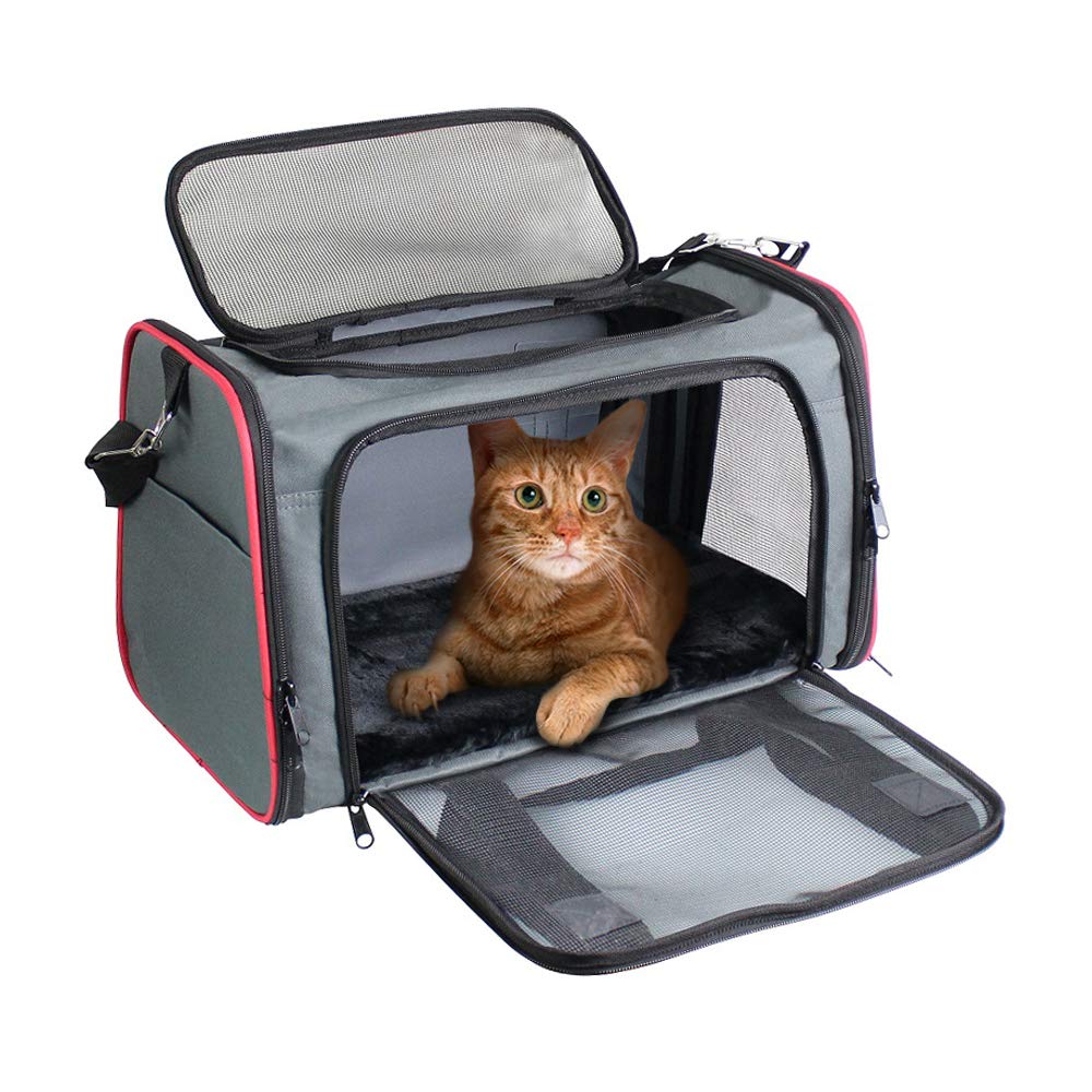 GOOPAWS transportín blando para mascotas pequeñas con ventilación amplia para viajes cómodos.