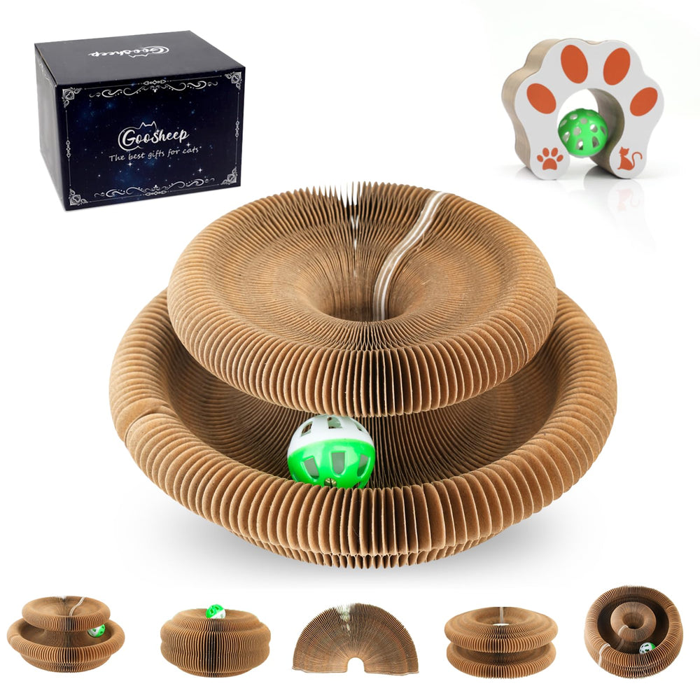 Goosheep Acordeón, rascador de cartón, ideal para juego en interiores.