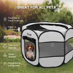 Goozii gato-playpen malla aireada con cierre seguro para exteriores