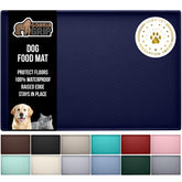 Almohadilla Gorilla Grip para mascotas, color azul marino, protege el suelo durante la comida.