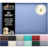 GORILLA GRIP bandeja-alimento-perros-gatos azul 23x15 protege el suelo durante la comida