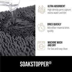 GORILLA GRIP SOAKSTOPPER chenille suave bajo los pies cómodo y cálido