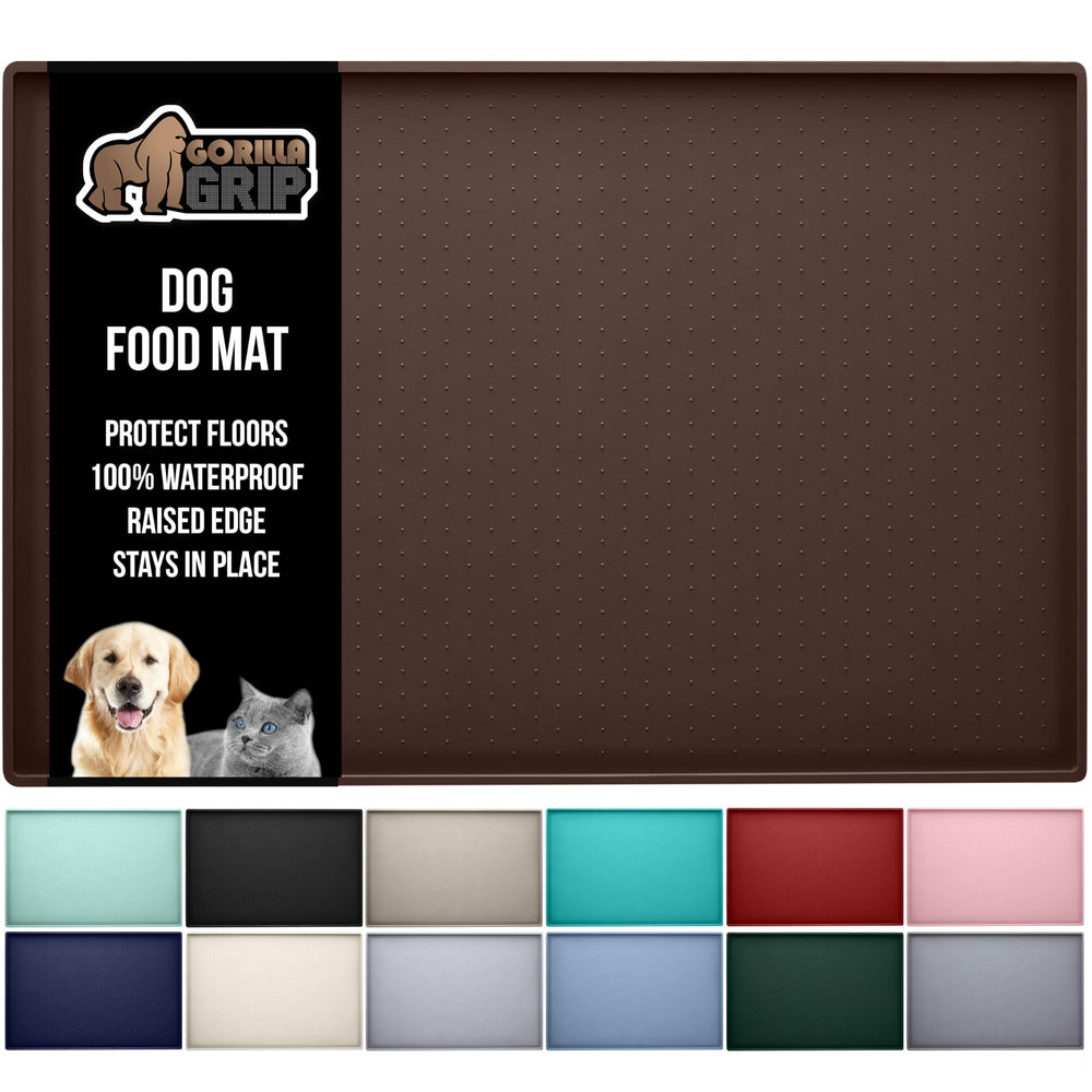 GORILLA GRIP tapete de alimentación para perros y gatos, ayuda a contener derrames.