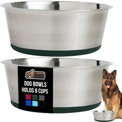 Tazones Gorilla Grip dobles para perros y gatos, 8 tazas, fáciles de limpiar.