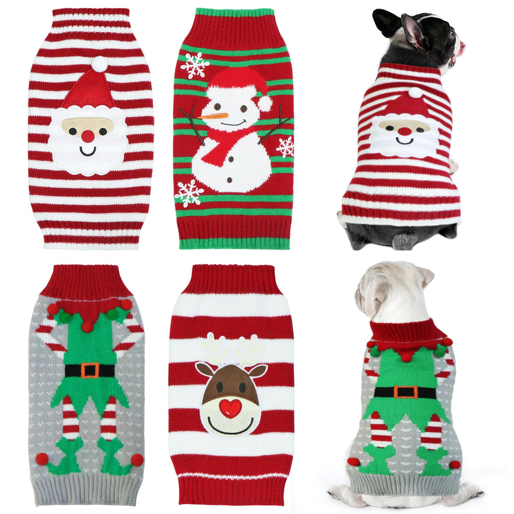 GOYOSWA suéter navideño para perro Santa, cómodo y festivo para fotos navideñas y paseos fríos.